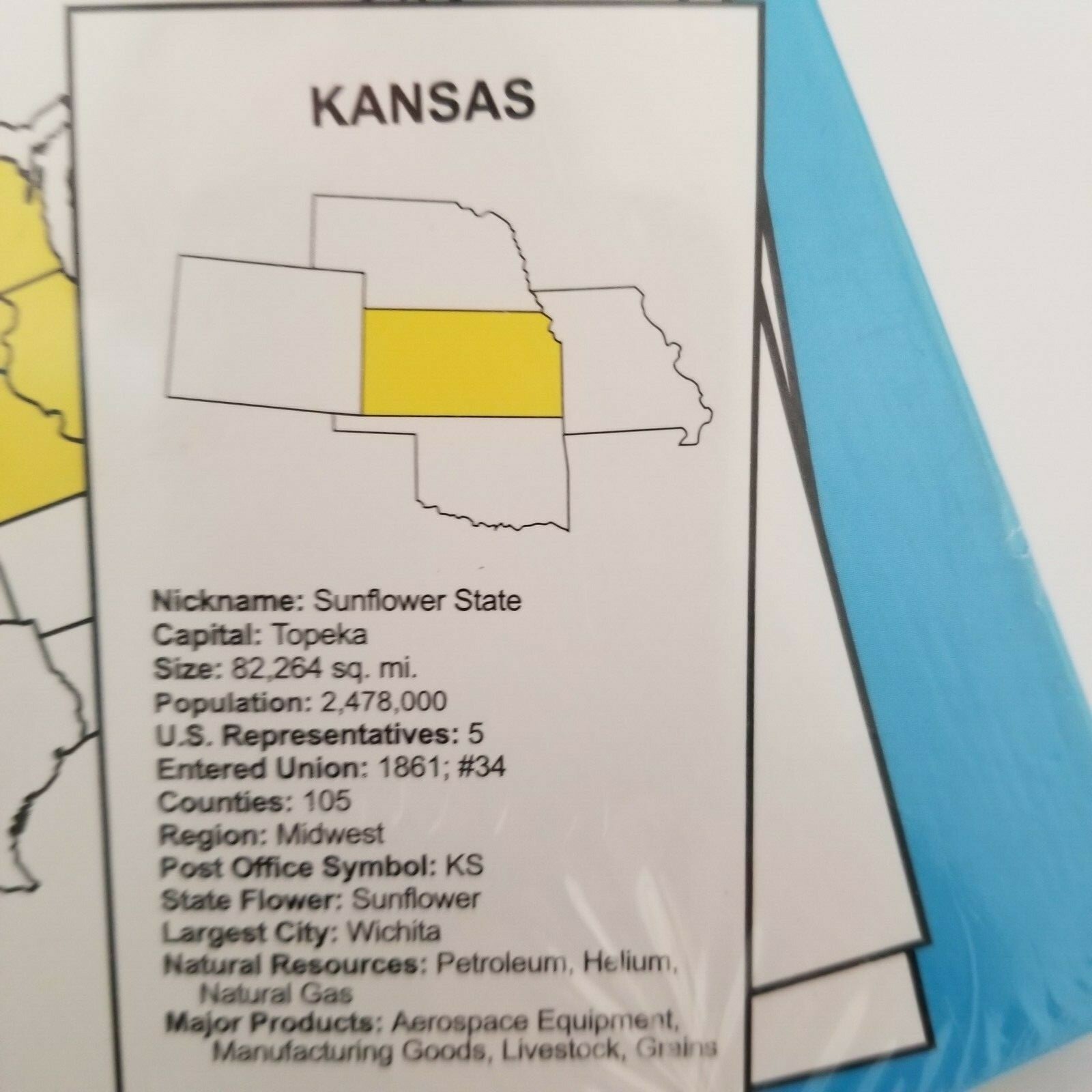 United States Study Cards Maps Facts w/ Teacher’s Guide Homeschool 4th Grade