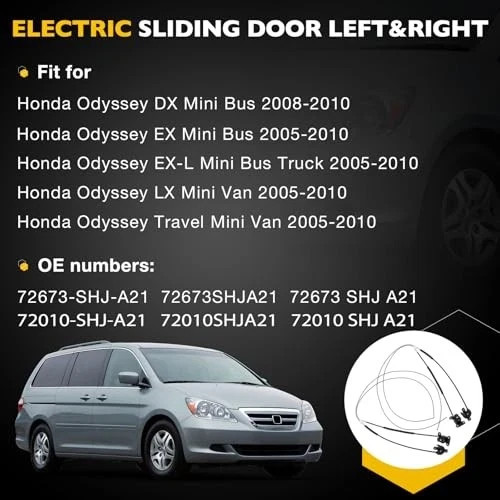 Left & Right Power Sliding Door Cable Kit W/O Motor Fit for Honda Odyssey