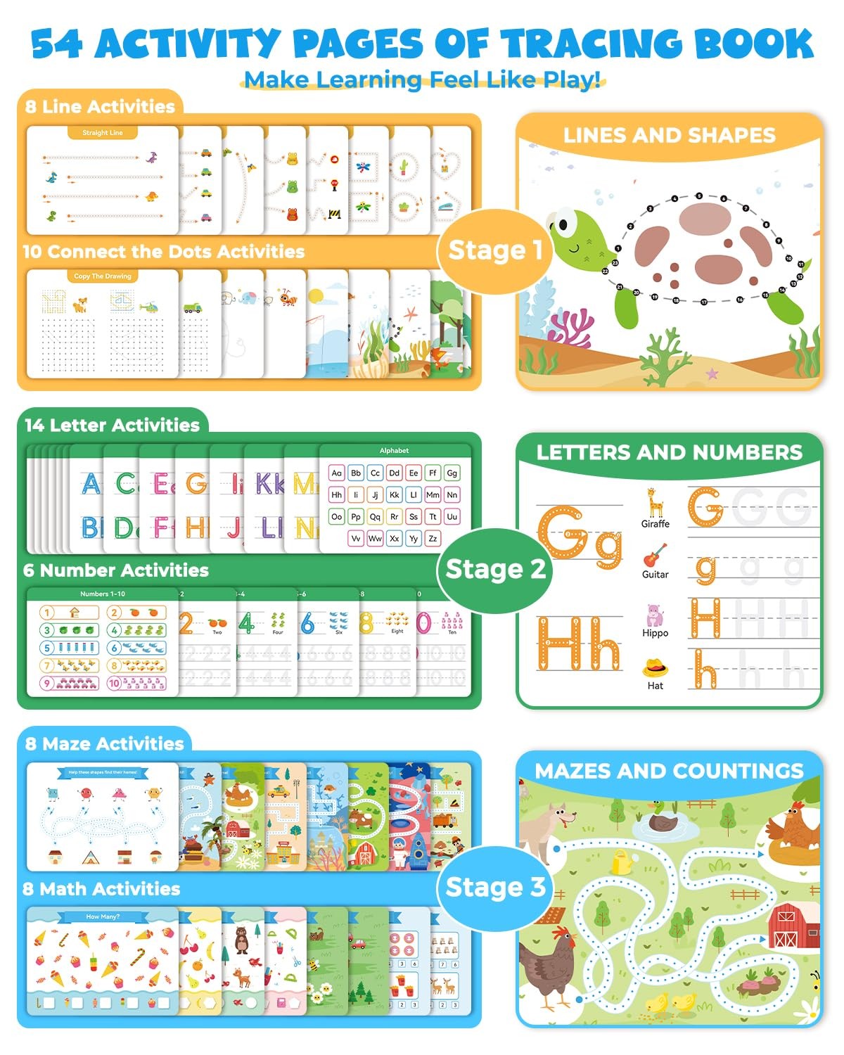 Preschool Learning Activities 54 Reusable Pages, Tracing Books for Kids Ages …