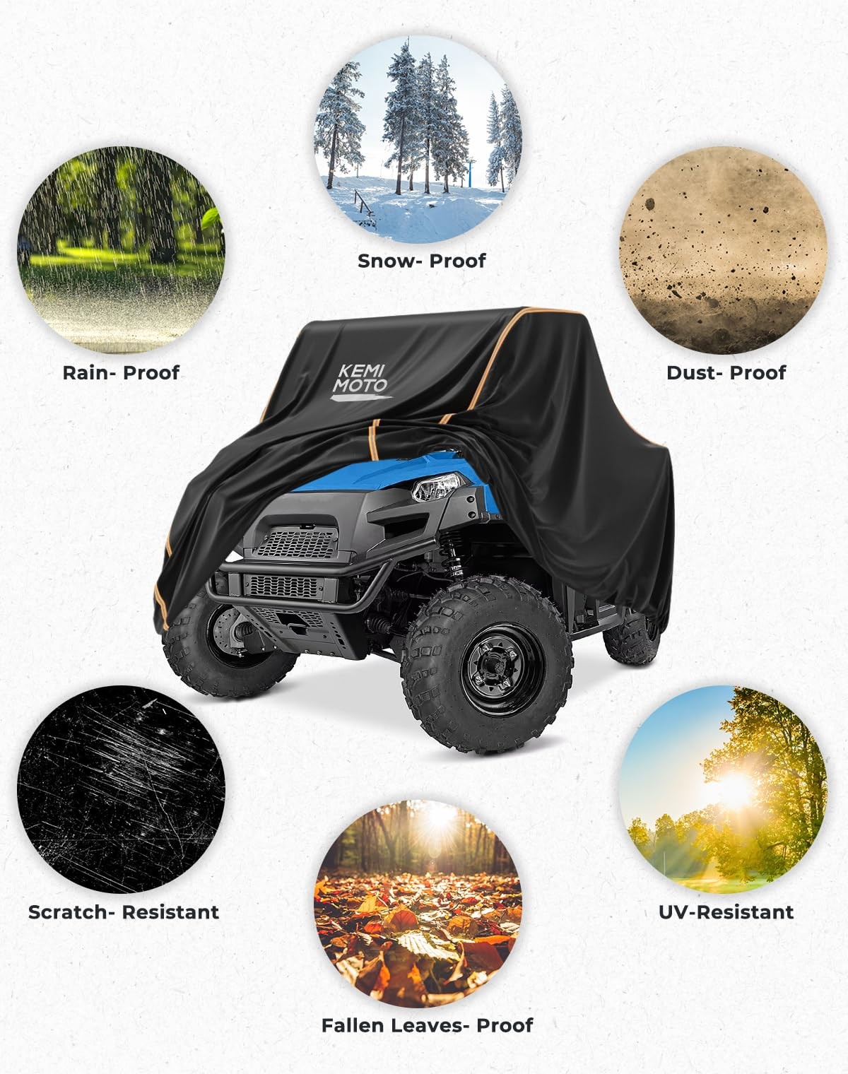 UTV Cover Dustproof 420D Oxford UV Resistant 118x69x58