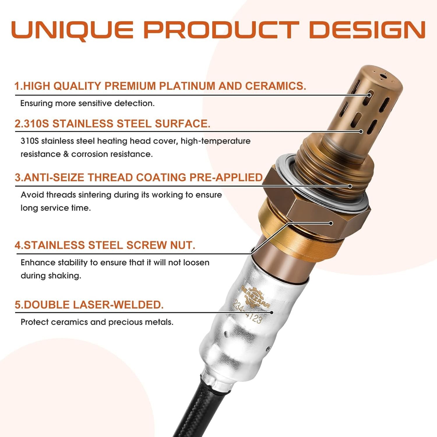 2Pcs Oxygen O2 Sensor Upstream Downstream Compatible with Honda Civic 2001-2005