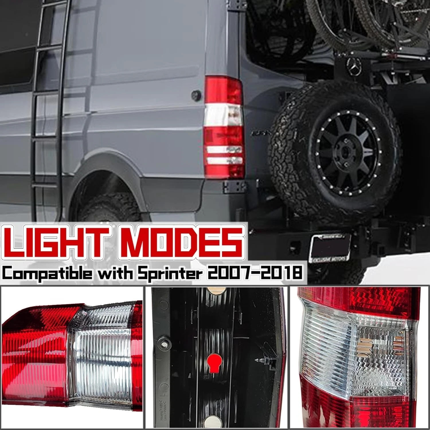Heavy-duty Tail Light Compatible With 2007-2018 Mercedes-Benz Sprinter (Driver..