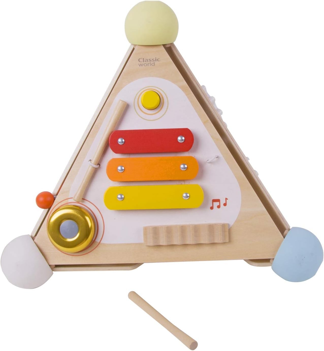 Classic World Wooden Pyramid Activity Box, Educational Activity Cube, Baby Multi