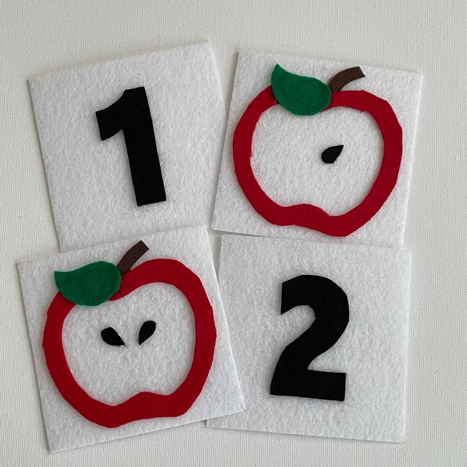 Apple Seed Count and Match Felt Pieces for Felt/Flannel Board Play