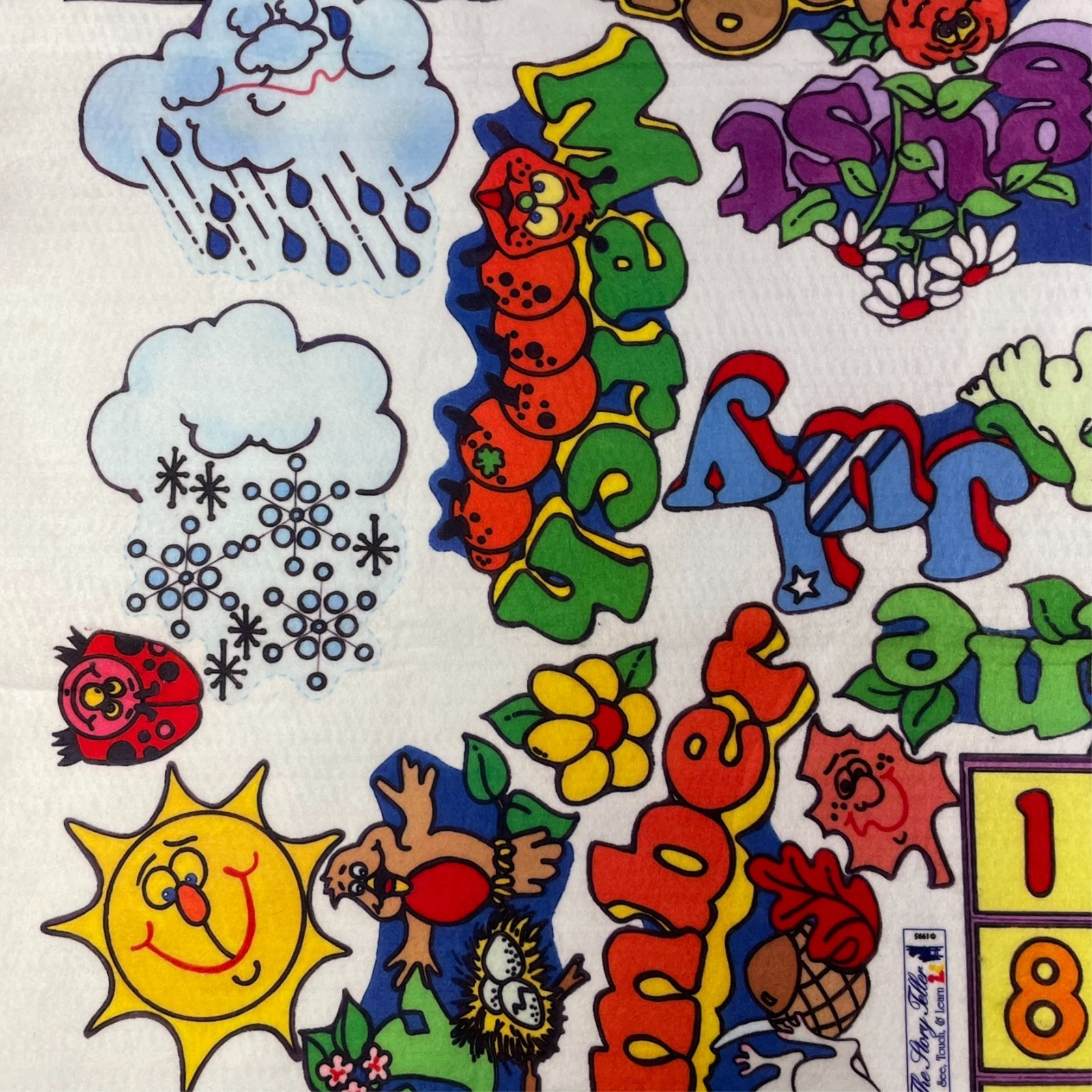 Vintage Story Teller See Touch Learn Felt Sheet Uncut 31×37 Approx