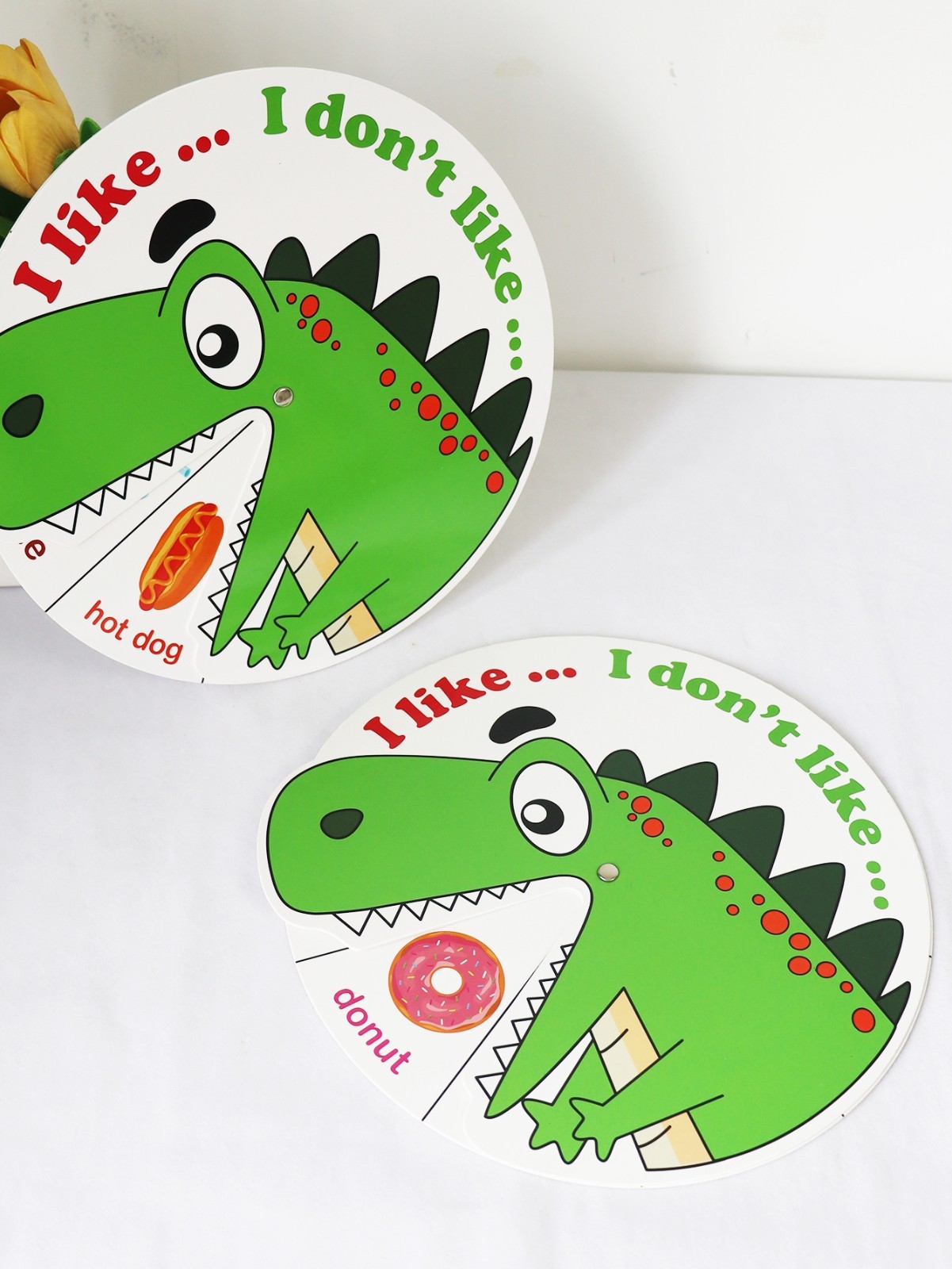 Dinosaur Food Spin Wheel 1Pc Educational Reading Game Toy Preschool Kids