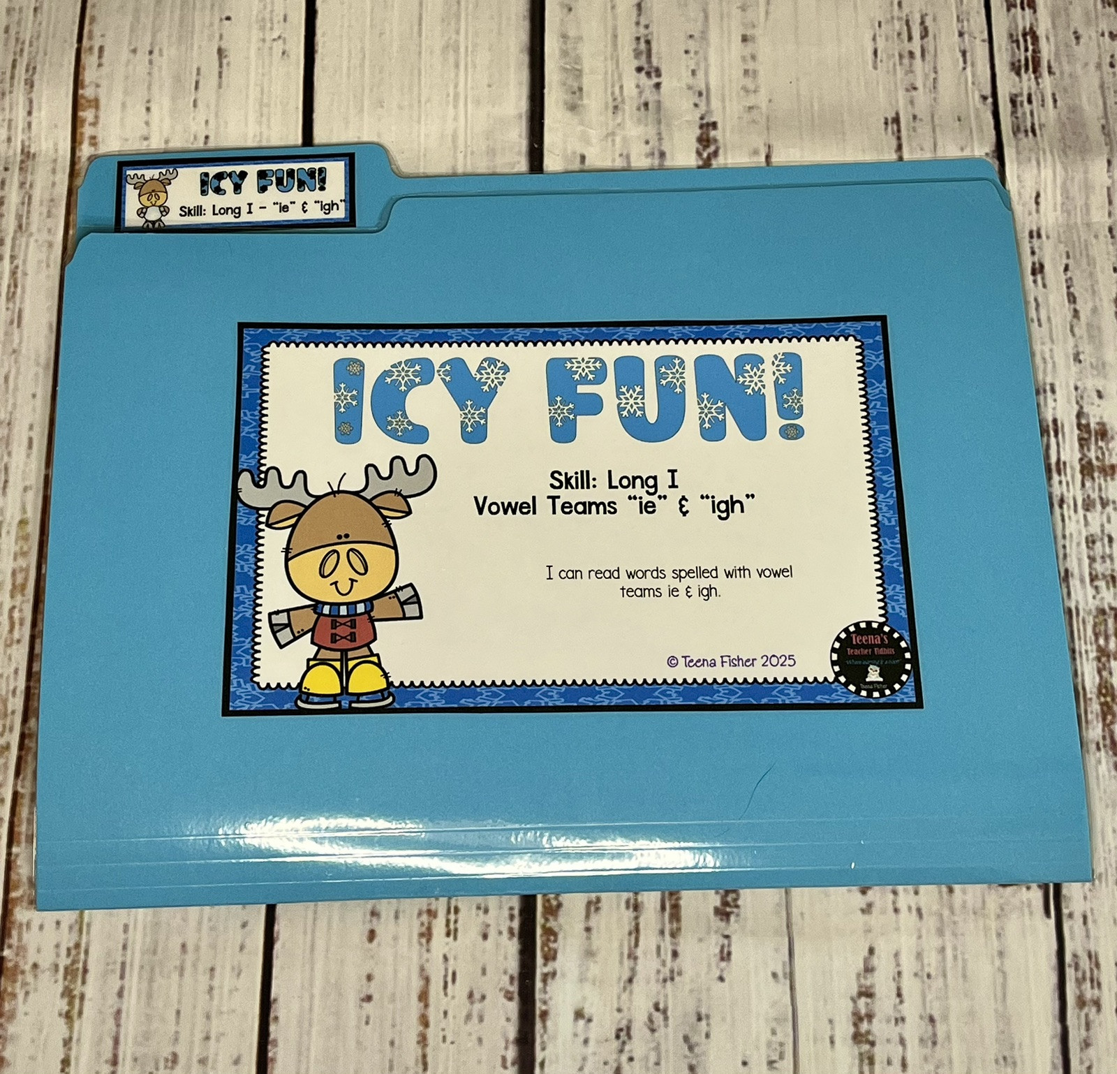 Icy Fun Variant Vowel Long I Team IE IGH File Folder Game Phonics First Grade
