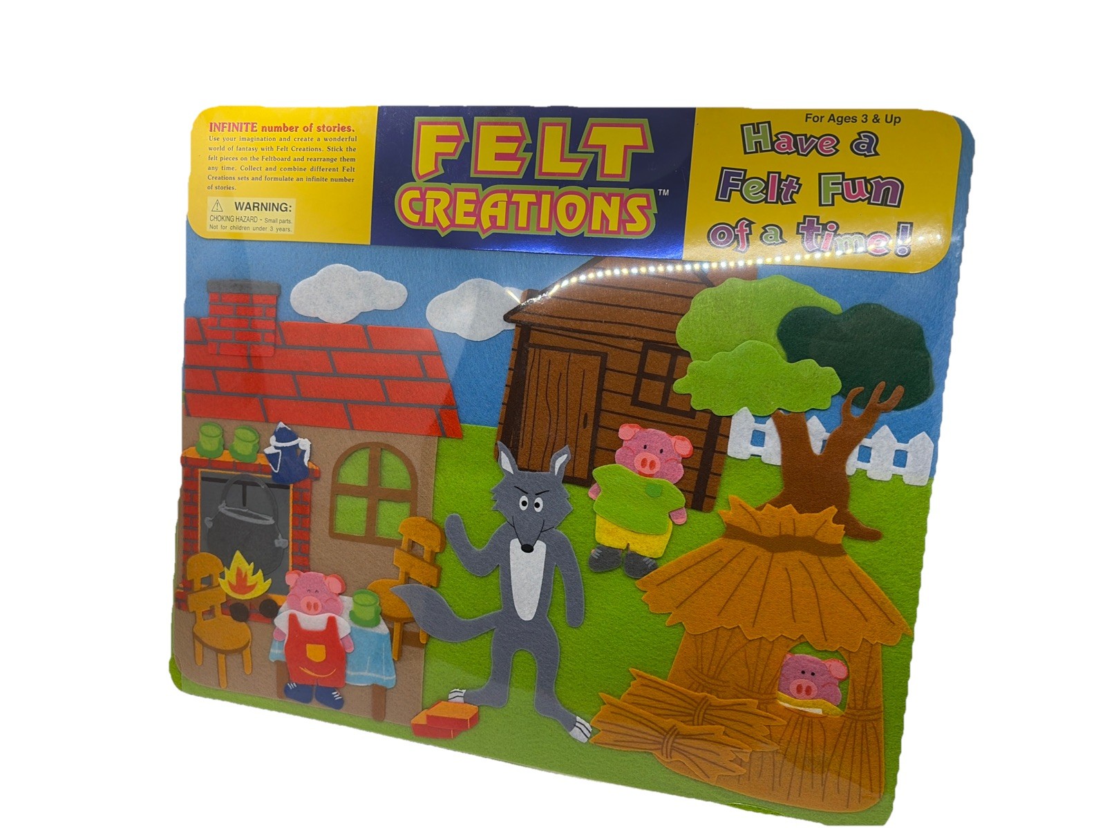 Felt Creations 3 Little Pig And Wolf Story Board Hard to Find NEW/Unopened