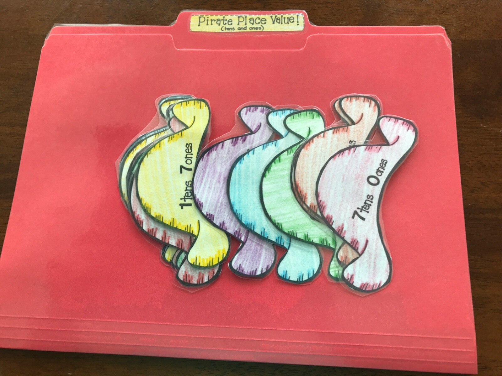 Pirate Place Values! 1s 10s grade math file folder game teacher