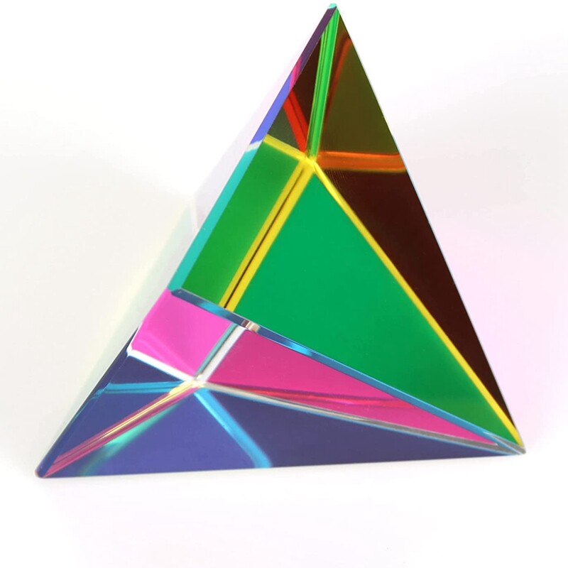 New Optical Prism Pyramid Beautiful Decorations 50mm Christmas Cmy Cube Gift