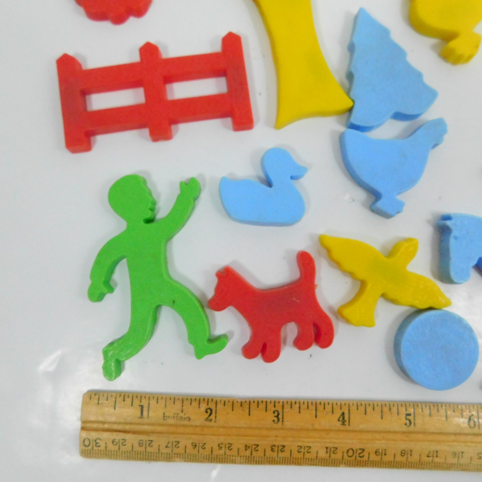 Fridge Magnetic Farm Shaped Lot Barn Chicken Bird Horse Duck Tree Fence Rooster