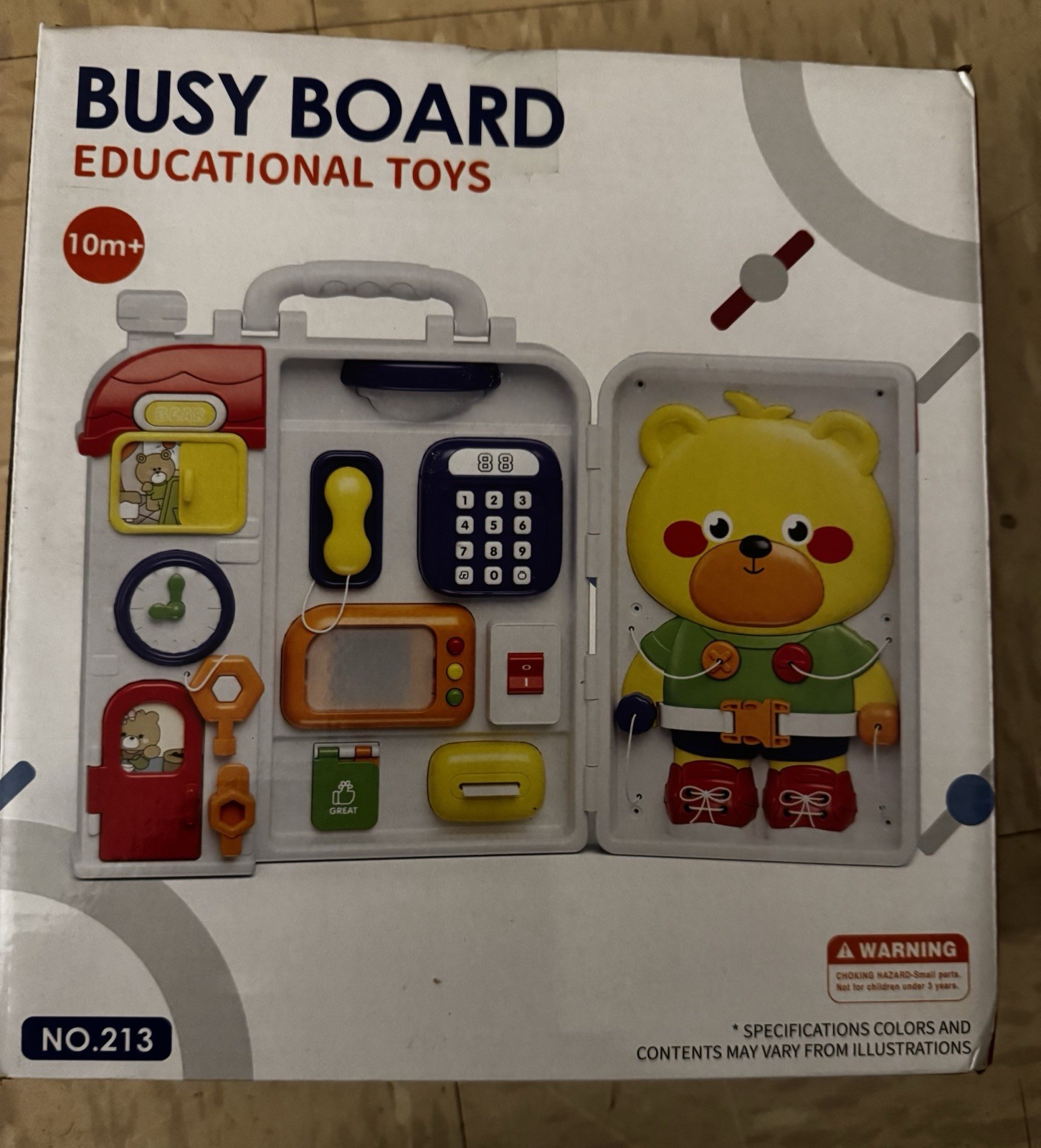 HYES Busy Board Educational Toy NO.213 Bear Panda Multicolor 10 Months & Up