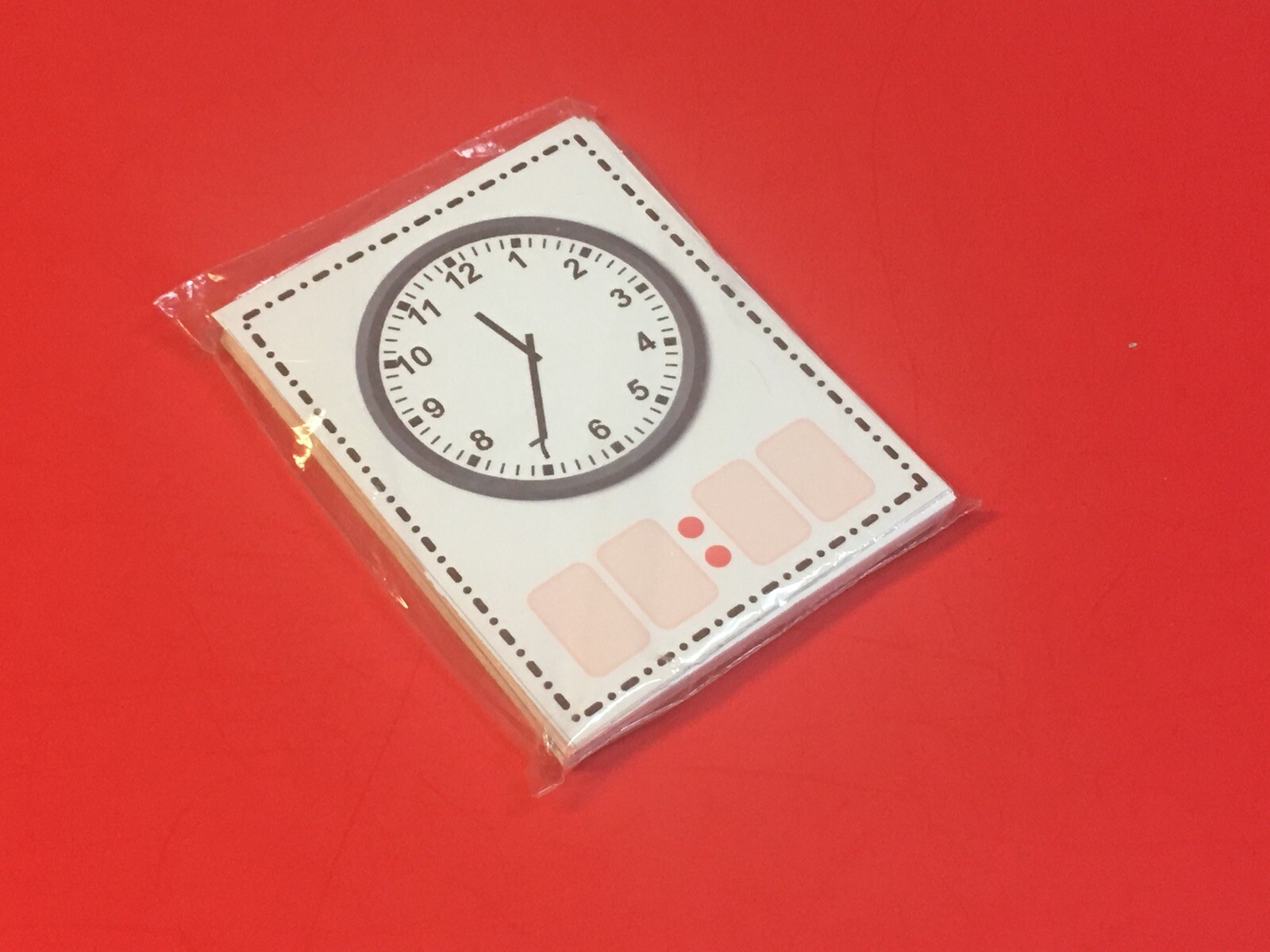DRY ERASE – LEARN TO TELL THE TIME CLOCK FACE – 40 LAMINATED FLASH CARDS