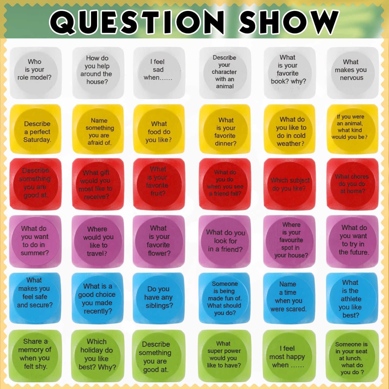 Developmental Wooden Question Blocks 12 Pieces fits Social Emotional Learning