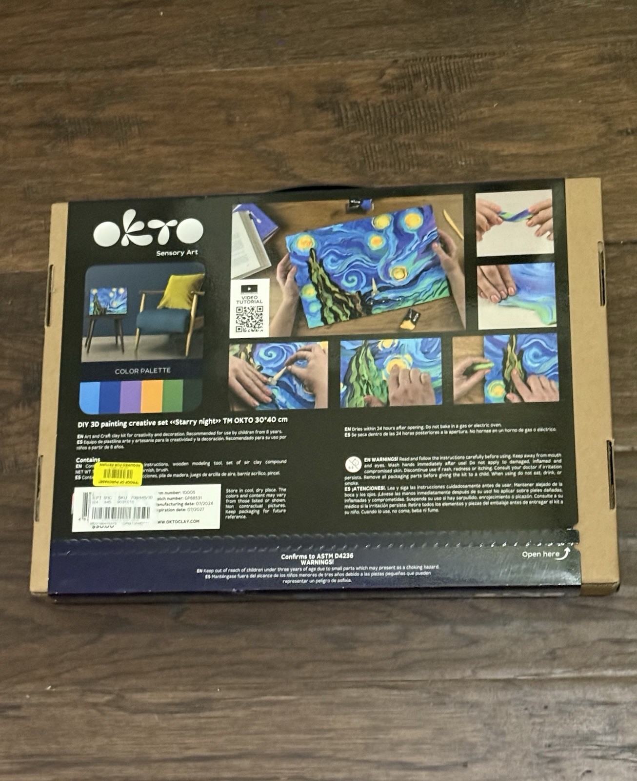 OKTO Van Gogh The Starry Night Sensory Art 3D Painting Creative Set NIB