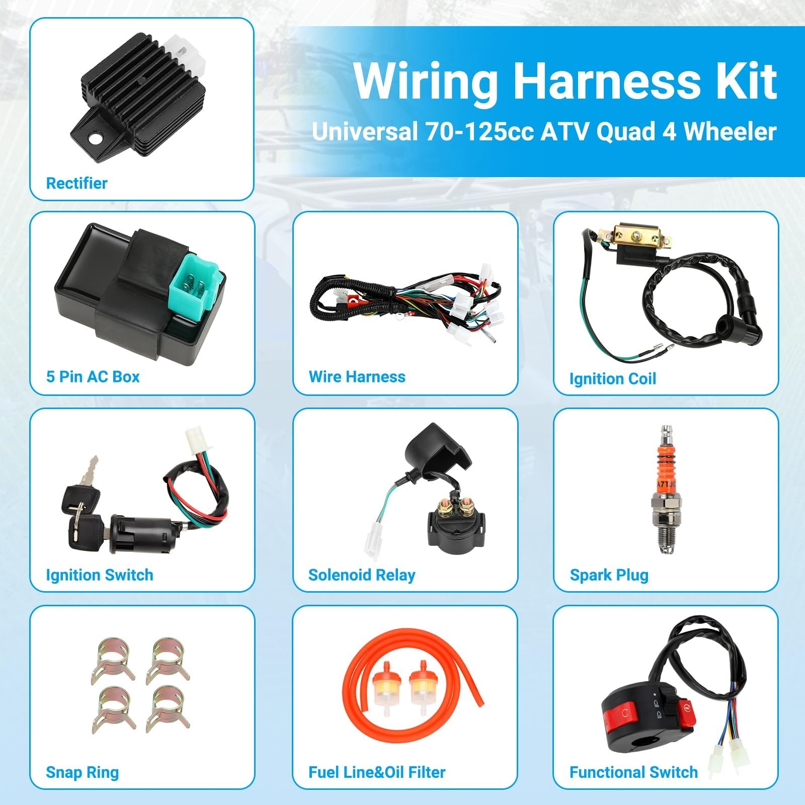 Electric Wiring Harness Kit Compatible with Taotao Coolster 110cc 125cc Chinese
