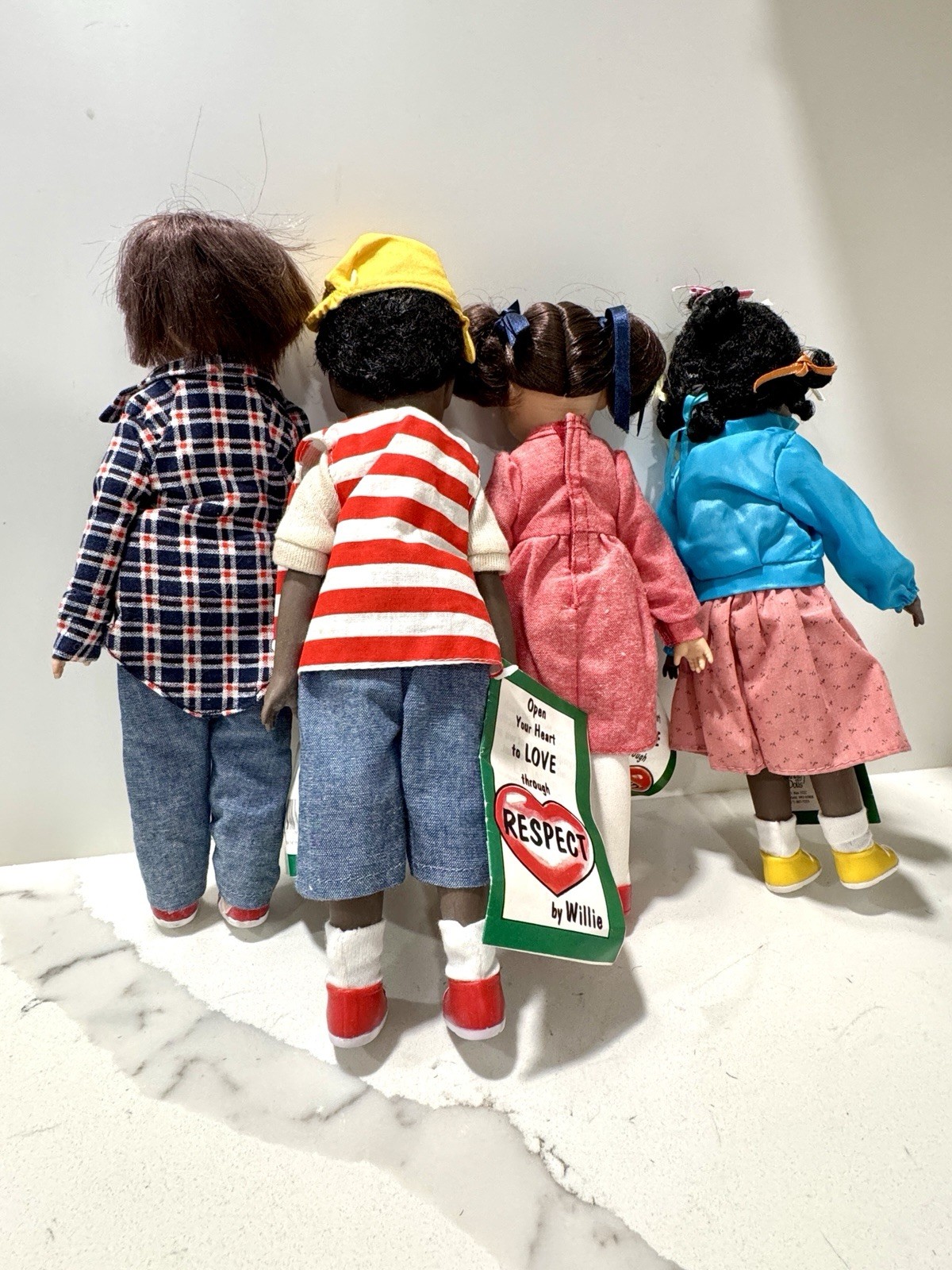 Vintage Applause Open Your Heart To Love Dolls Set of 4 Buddy Willie Tilla Katie