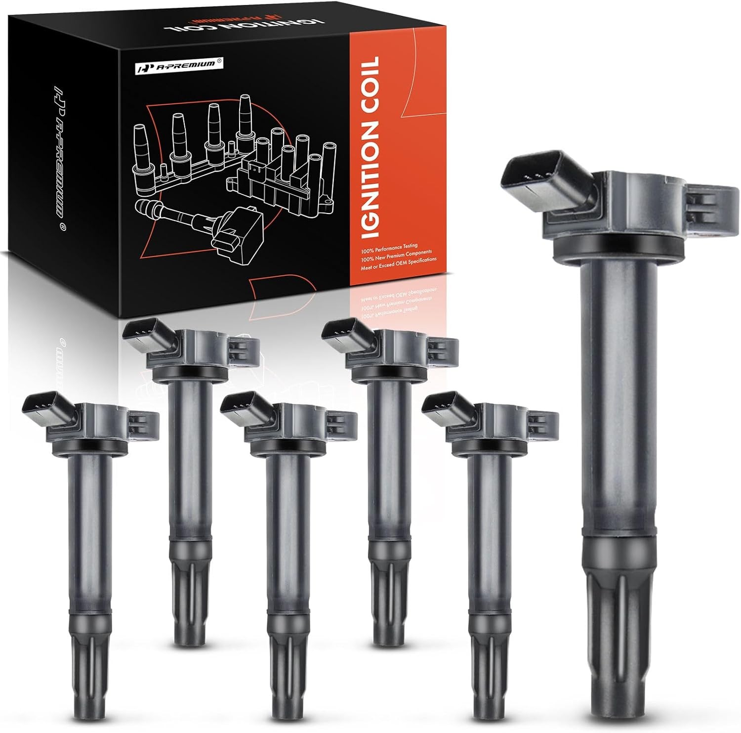 A-Premium 6PCS Ignition Coil Packs Compatible with Toyota, Lexus & Lotus Vehicle