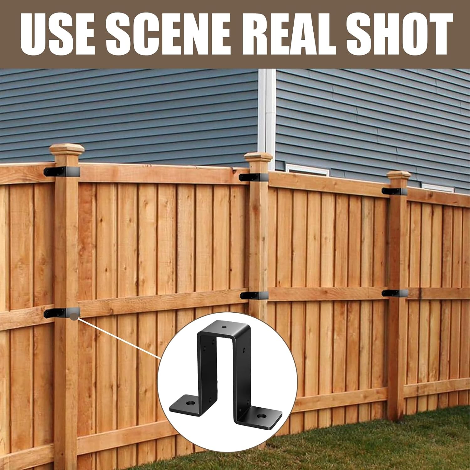 5PCS 2″ X 4″ Strap Post Ties, Heavy Duty Deck Fence Brackets for 2″X4″ Wood