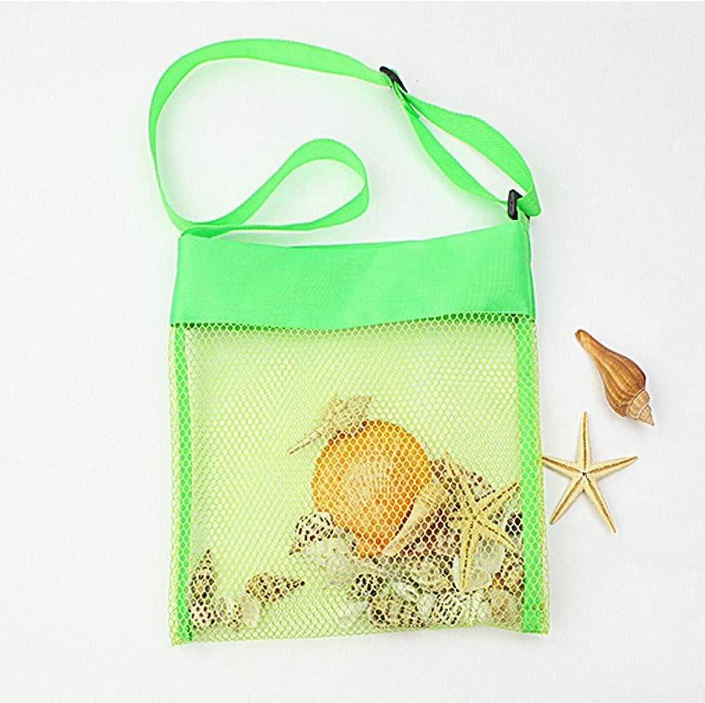 EMAXELER Colorful Mesh Beach Bags Breathable Sea Shell 5-pack