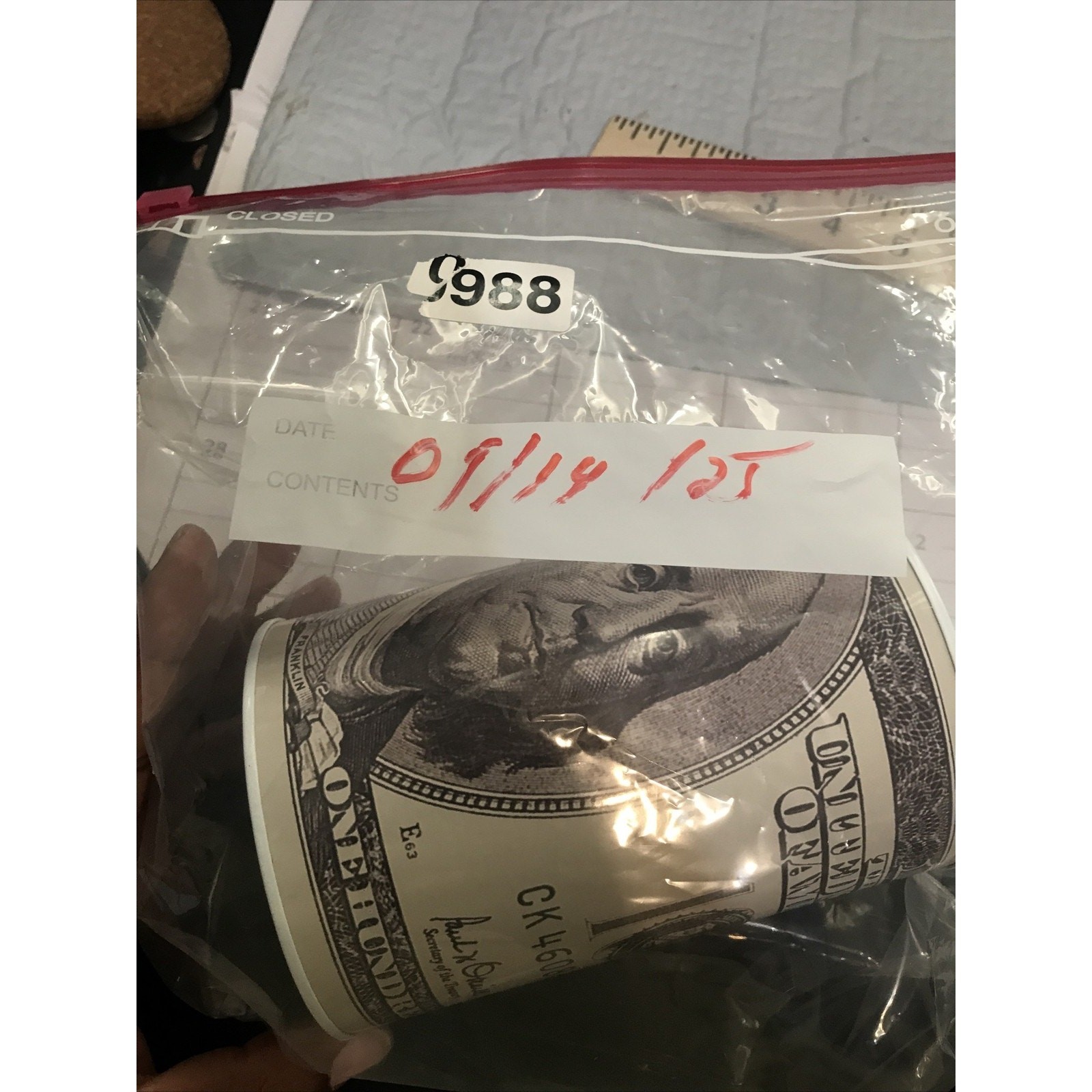 Ben Franklin Hundred Dollar Bill Money Coin Saver Tin Money Savings Piggy Bank
