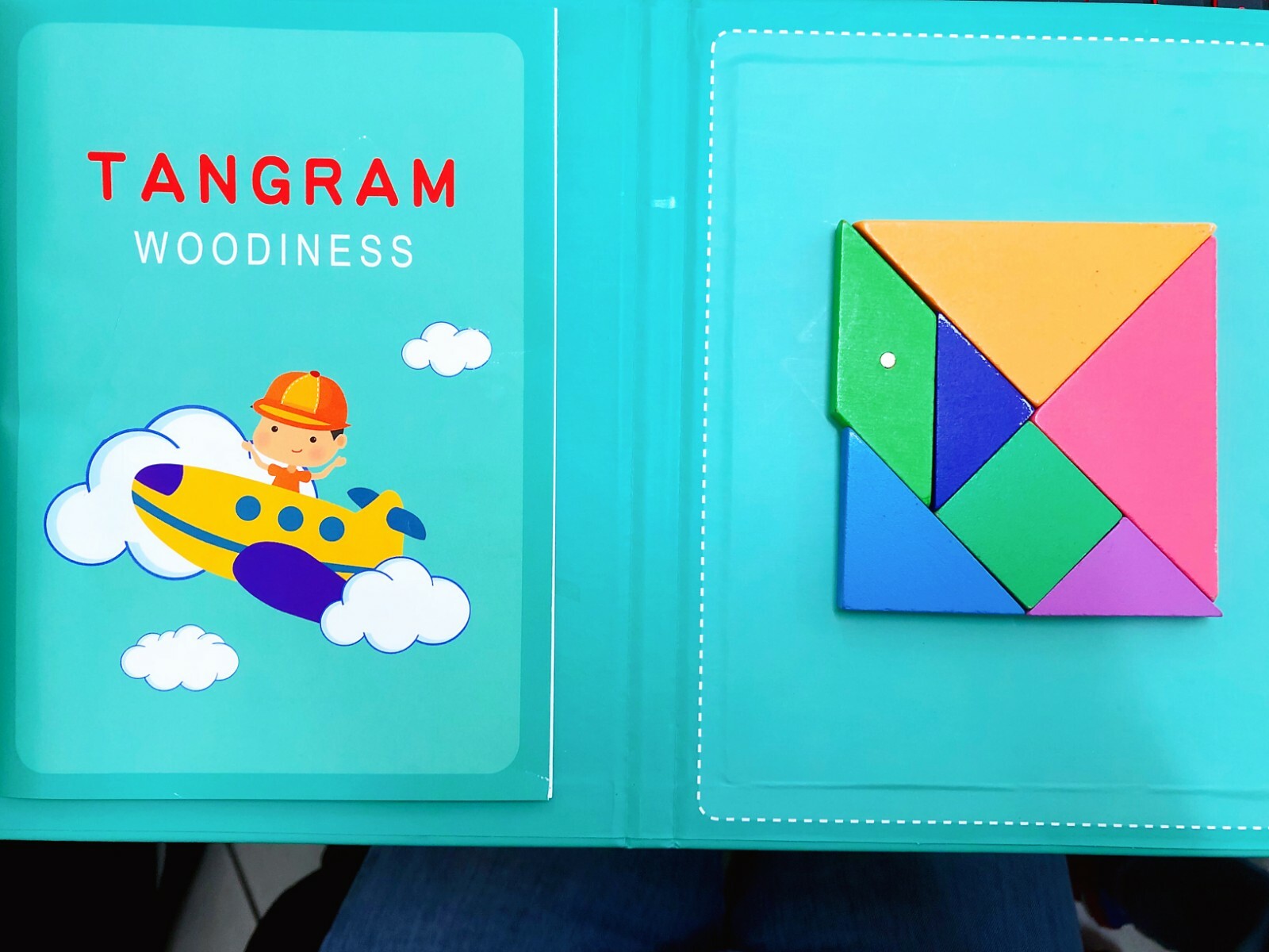 Children Wooden Magnetic Tangram Puzzle Shape Game Educational Book Kids Toys