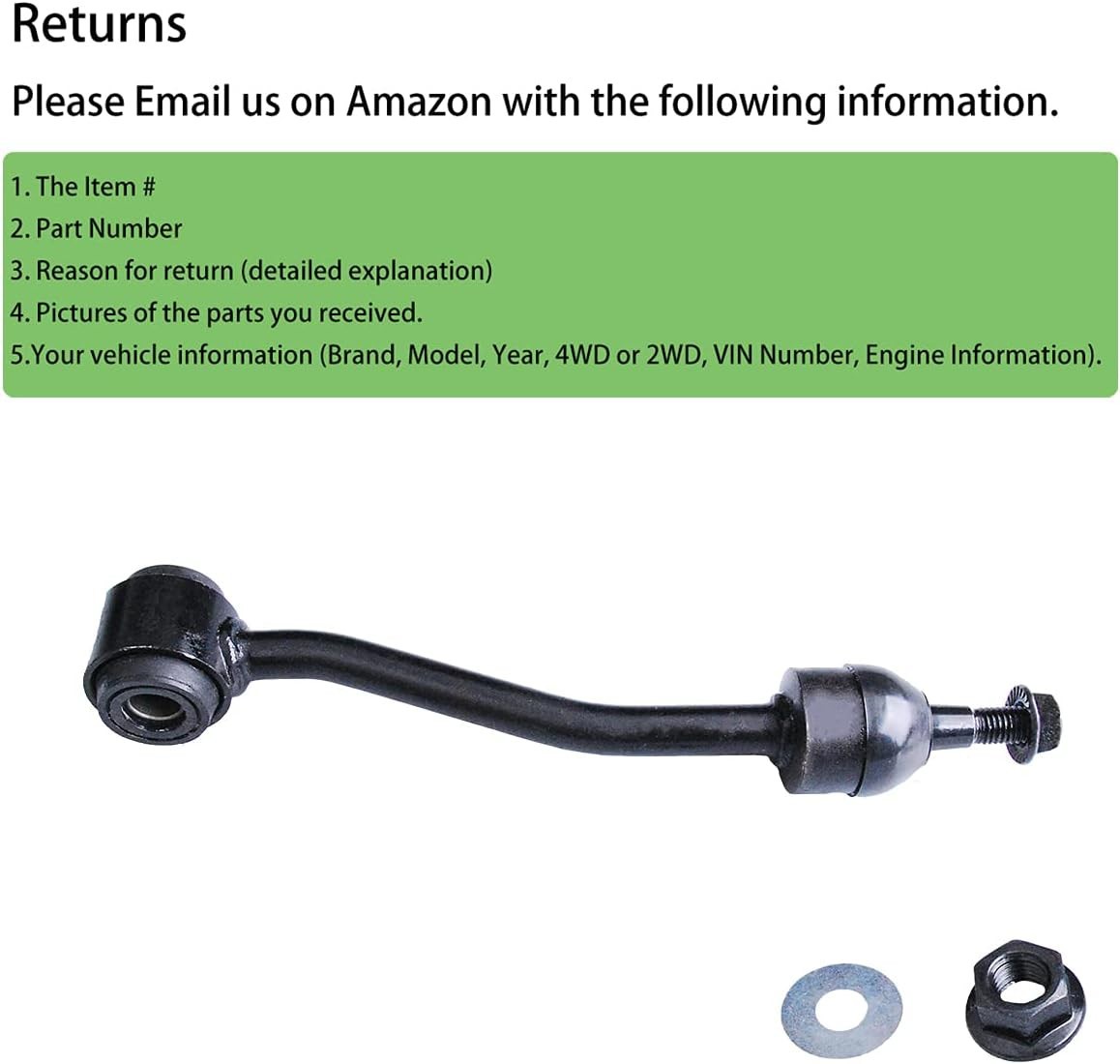 K3197 Front Sway Bar Links 2PC for Jeep Wrangler TJ 1997-2006