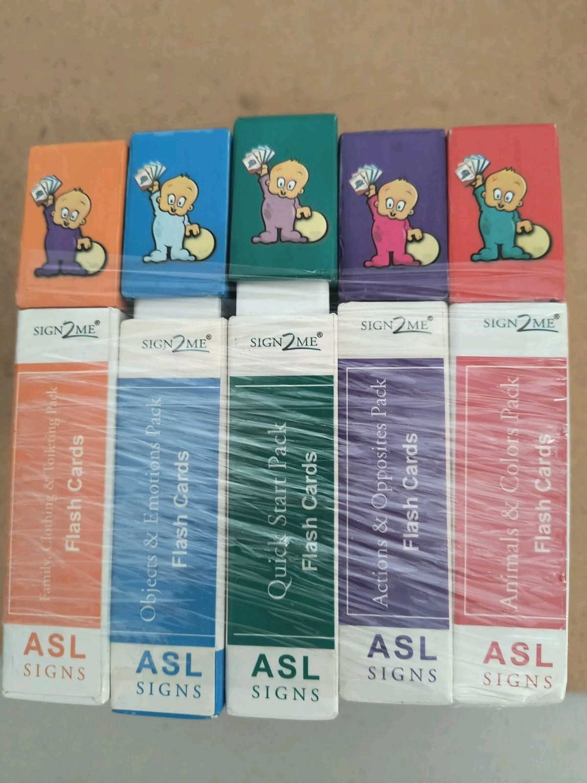 Lot Of 5 Sign2Me – ASL Flashcards Beginners Series English/Spanish Full Set NOS