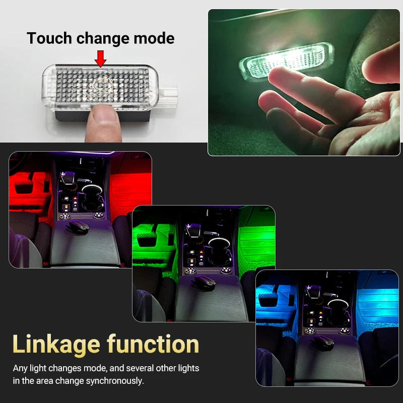 LED Footwell Lights for Audi A1 A3 A4 A5 A6 A7 A8 Q2 Q3 Q5 TT 7 Colors 18 Modes
