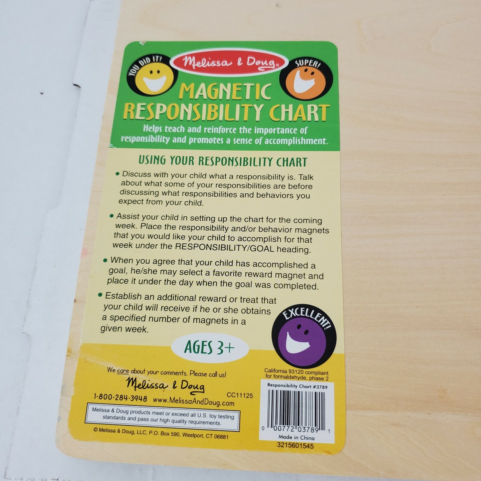 Melissa & Doug Magnetic Dry-Erase Responsibility Chart Chore Board Homeschool