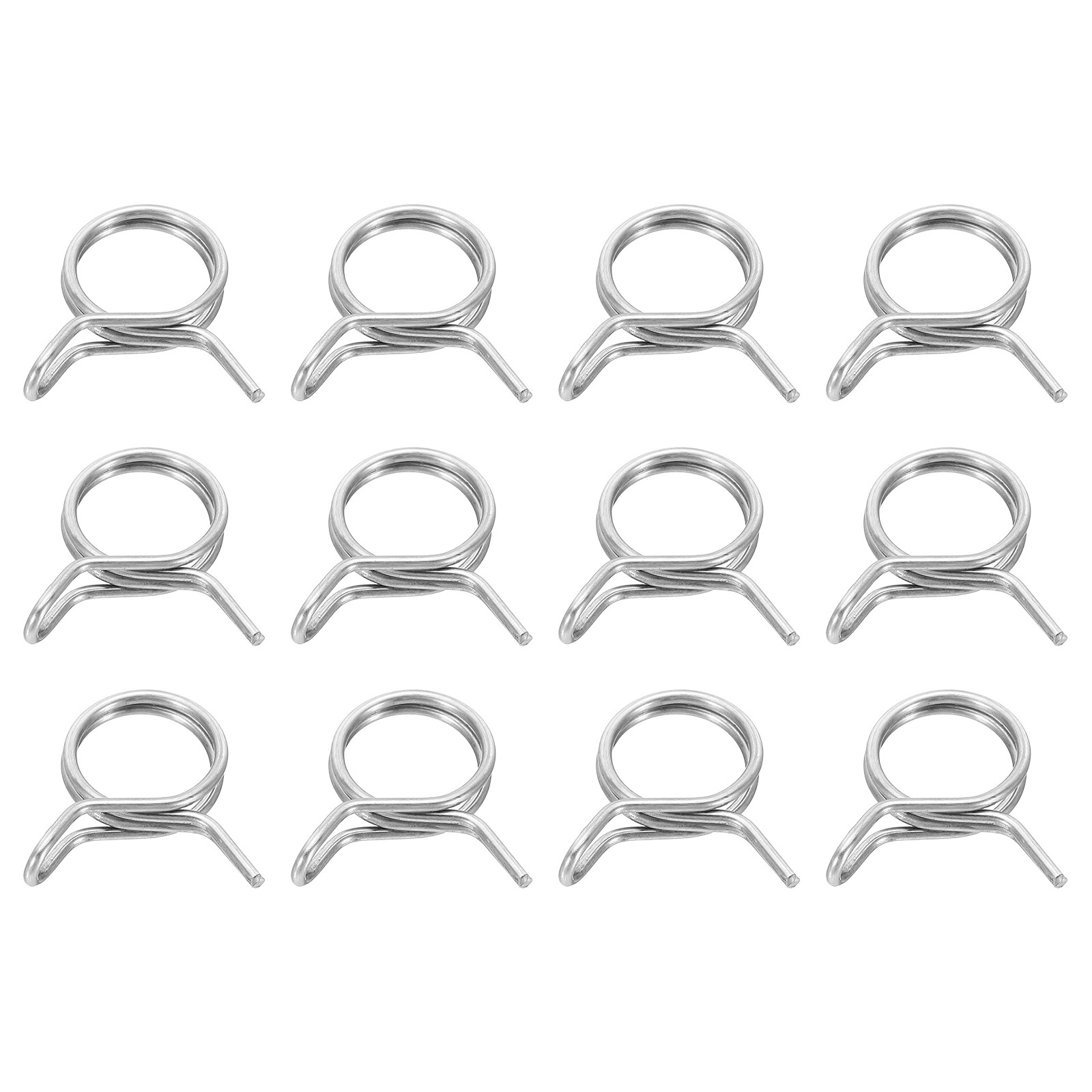 12Pcs 17mm ID 17-19.8mm OD Double Wire Spring Hose Clamp Spring Clips Clamps