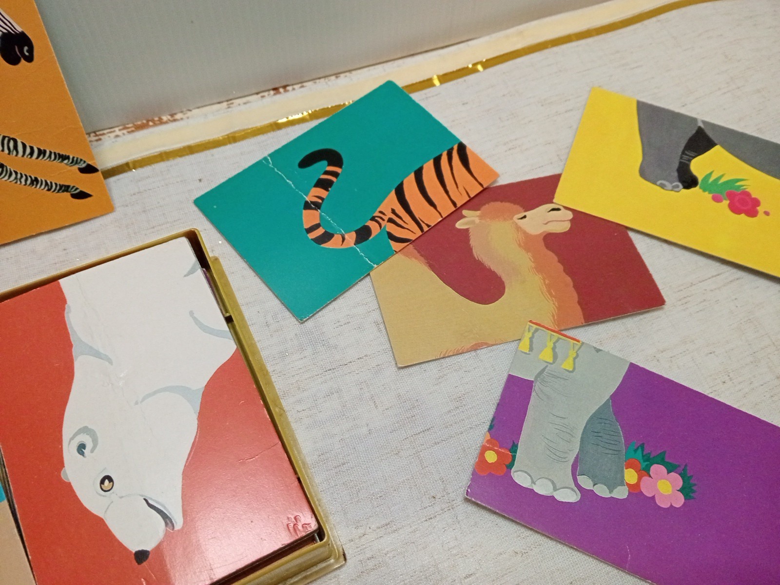 Vintage Zoo Cards A Tail for a Head A Child’s Play Quartet Made in West Germany