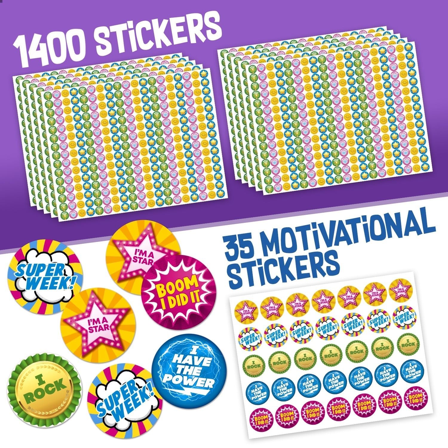 Motivational Behavior Reward Chart System – 26 Kids Chore Charts & 2800 Stickers