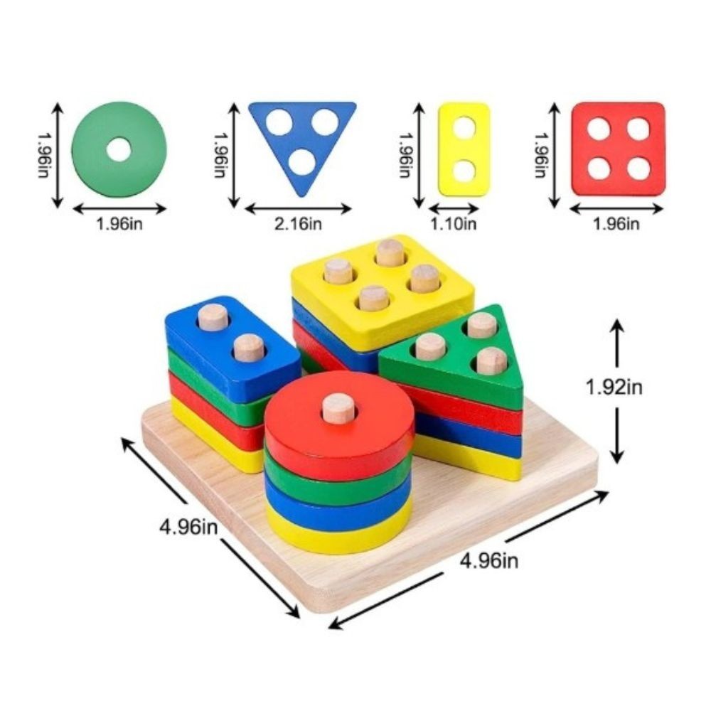 Gift Montessori Wooden Sensory Toys for Toddlers Age 1-3 Educational Puzzle