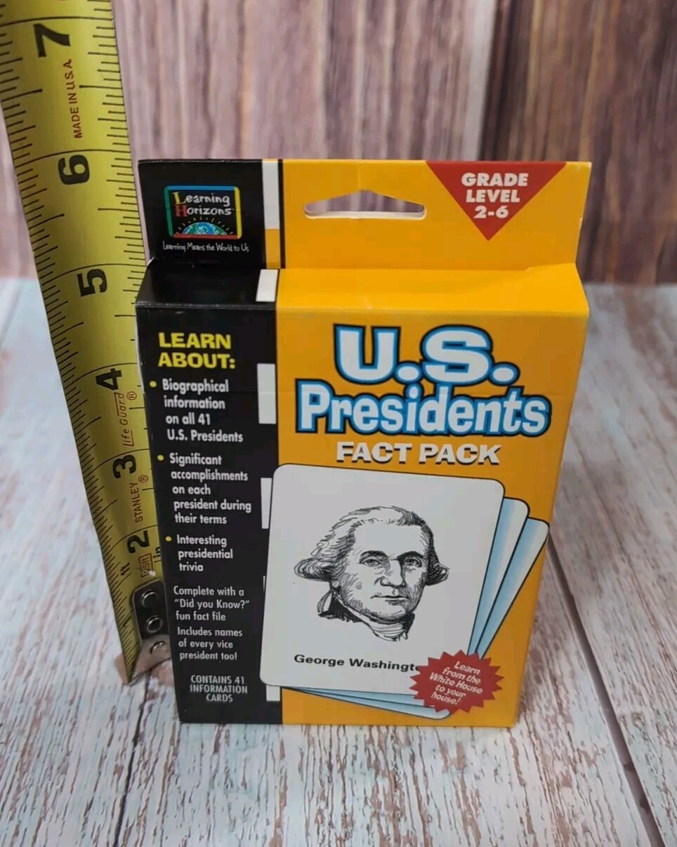 US Presidents Fact Pack Flash Cards Educational Information 41 Cards to Bush Sr.