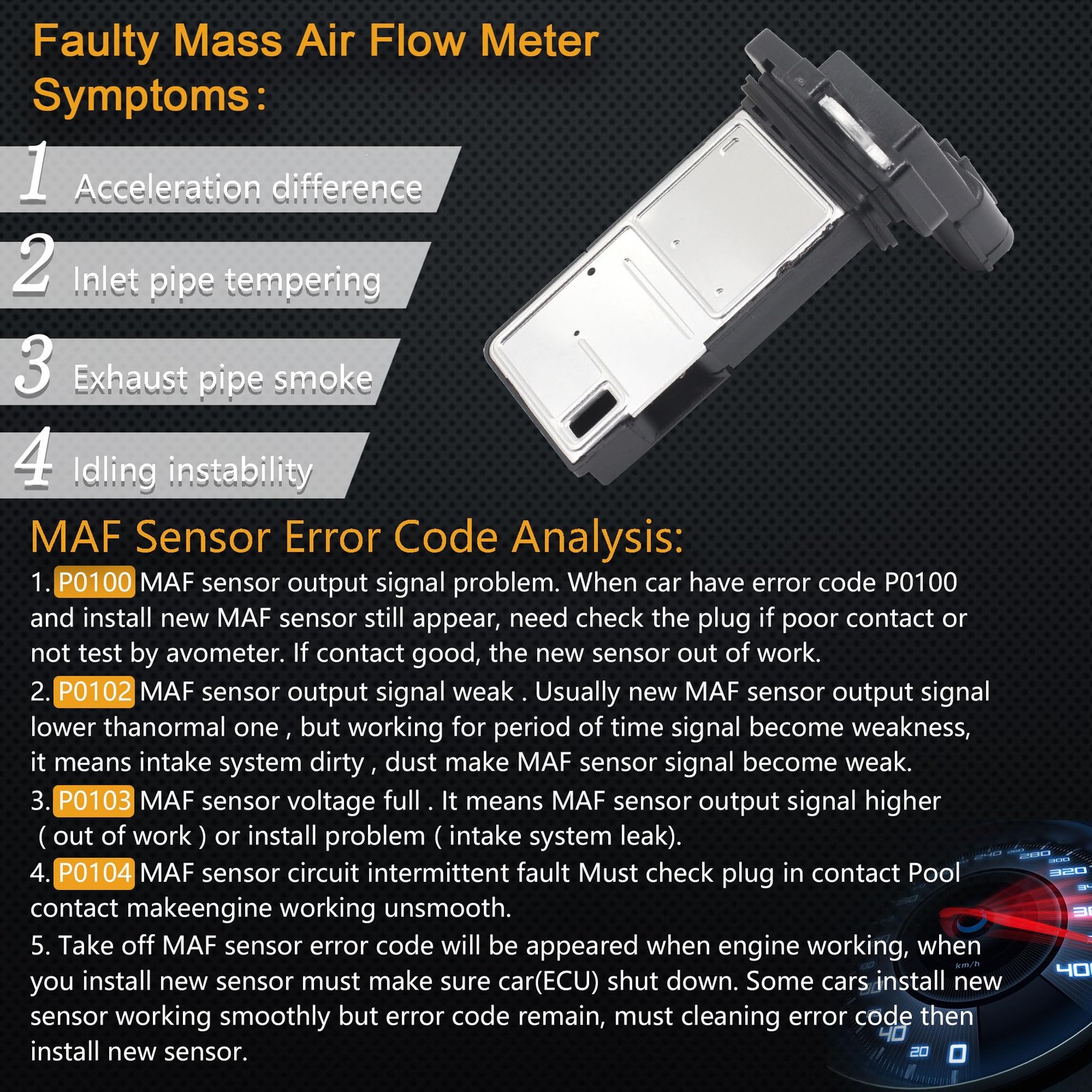 Yezoauto Mass Air Flow Sensor Maf Meter Compatible with Acura ILX 13-14; MDX…