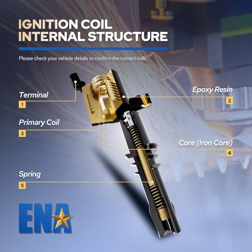 ENA Set of 4 Ignition Coil Pack 1.3L 1.5L L4 Compatible with Scion Toyota