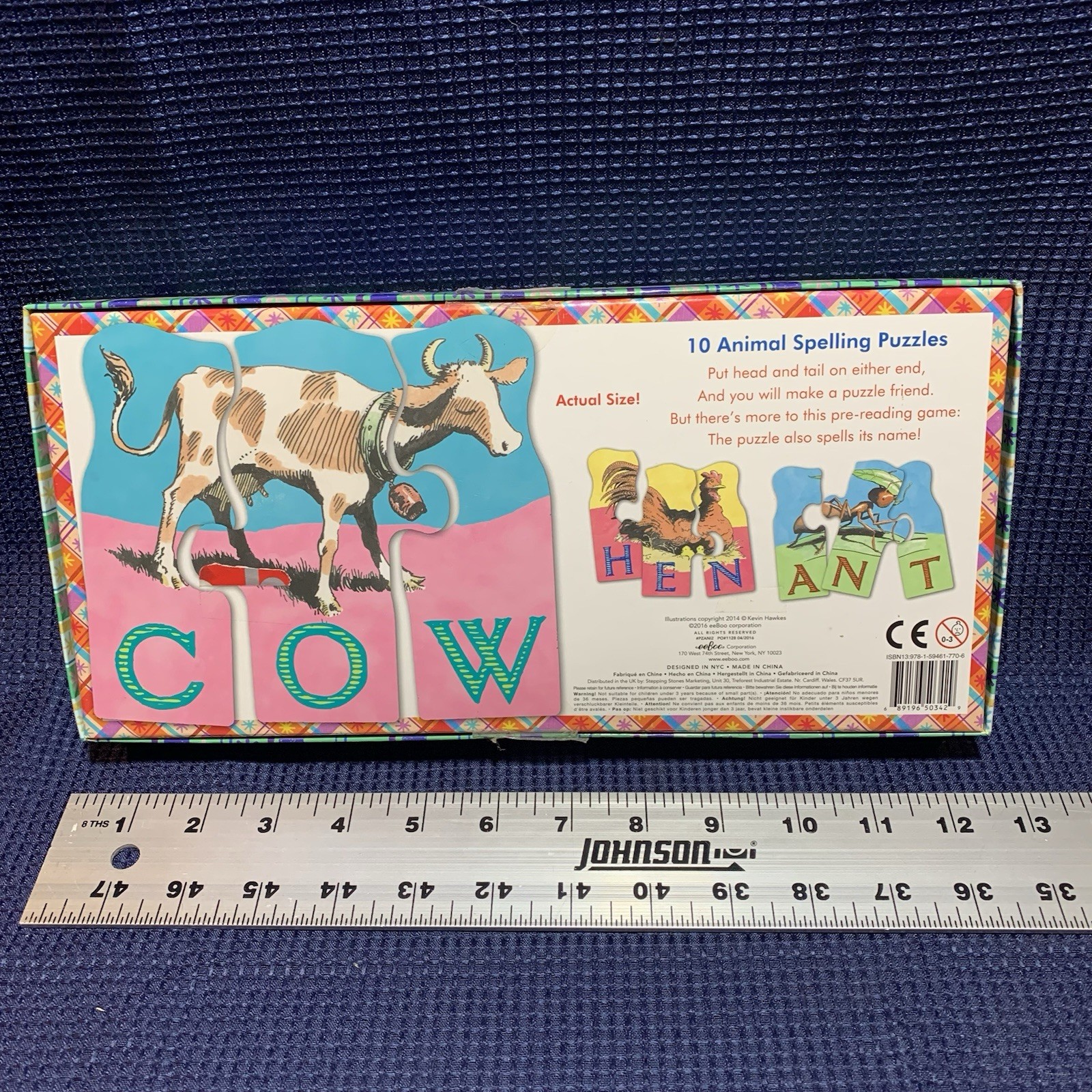eeBoo Animal Spelling Puzzles – 10 puzzles 3 pieces each -Complete Free Shipping