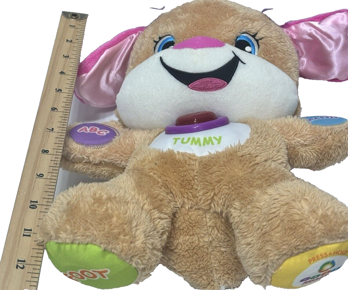 Fisher Price ABC Baby Plush Bear: Interactive Learning Talking Tummy Musical Toy