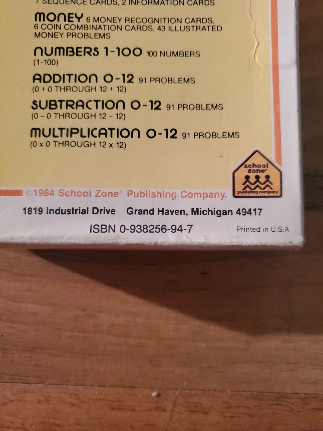 Vintage TIME Flash Cards School Zone USA Telling TIME