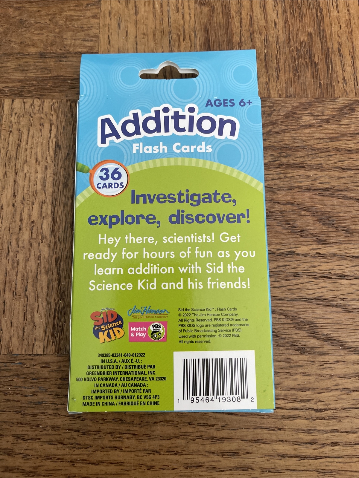Sid The Science Kid Addition Flash Cards-Brand New-SHIPS N 24 HOURS