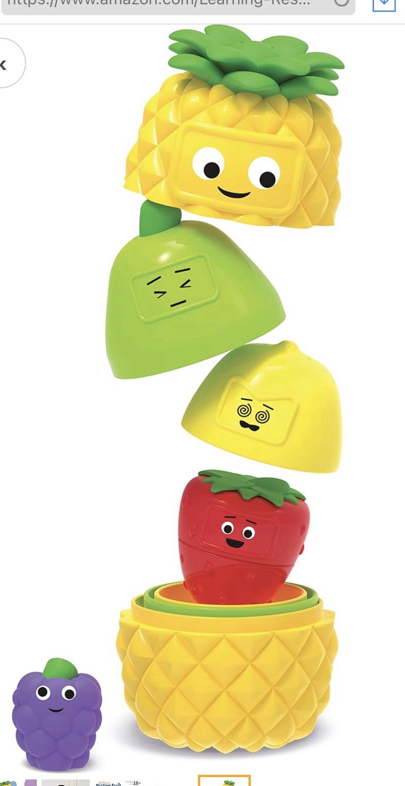 Learning Resources Big Feelings Nesting Fruit Friends 9 Pieces New – 18+ Months
