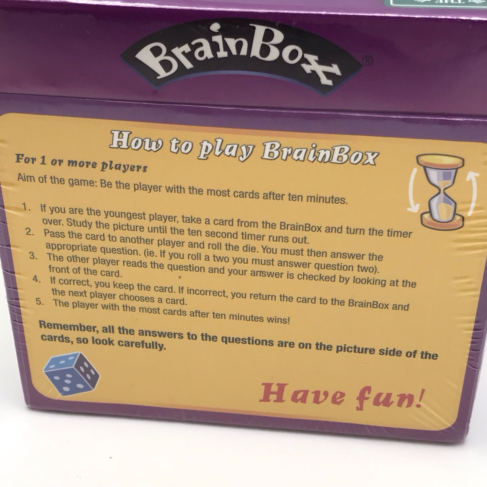 BrainBox My First ABC Memory Recall Game Ages 4+ Sealed Green Board Game