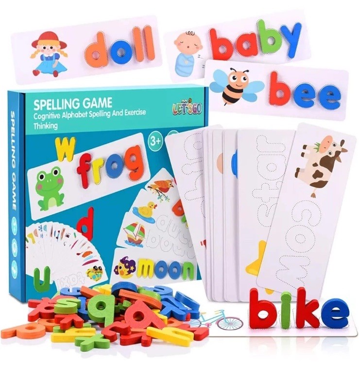 Spelling Learning Game Toy for Kids Age 3-8 Wooden Preschool Educational Toys