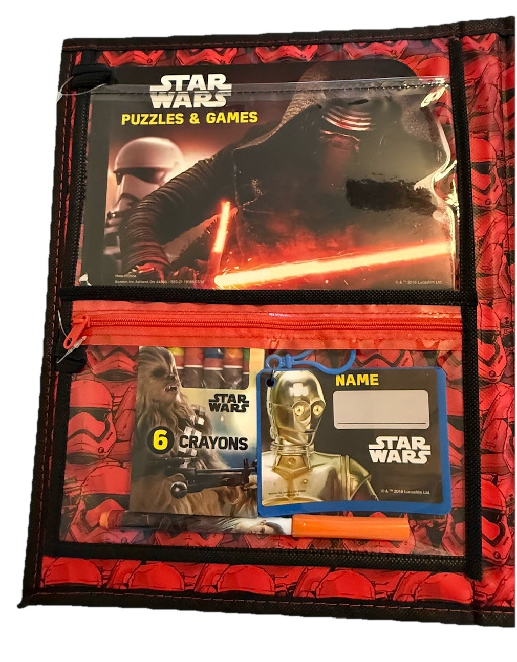 Star Wars Tri-Fold Storage Case Activity Set Puzzles Coloring Crayons Stickers