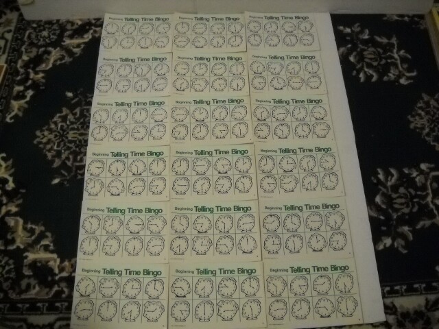 Vintage Trend Beginning Telling Time Bingo With Laminated Cards 1977 Very Nice!
