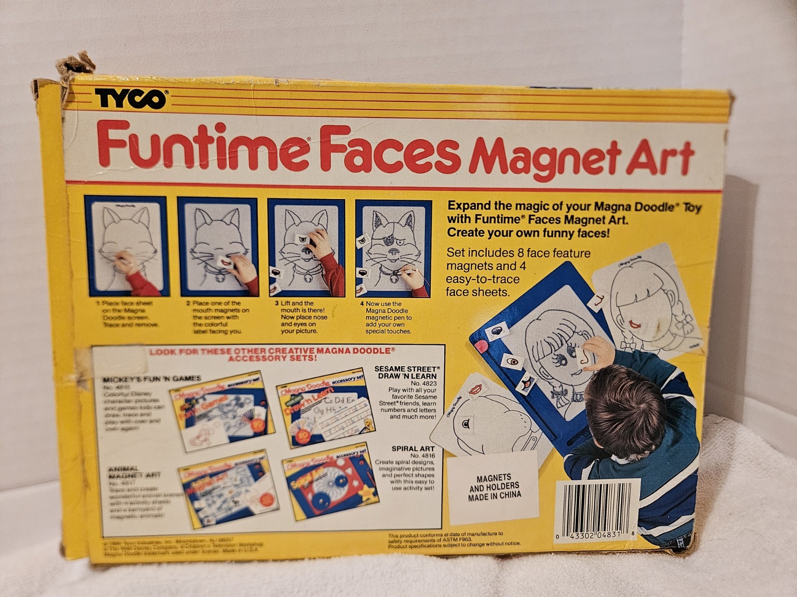 1990 Tyco Magna Doodle Funtime Faces Magnet Art Accessory Set 4831 – Complete