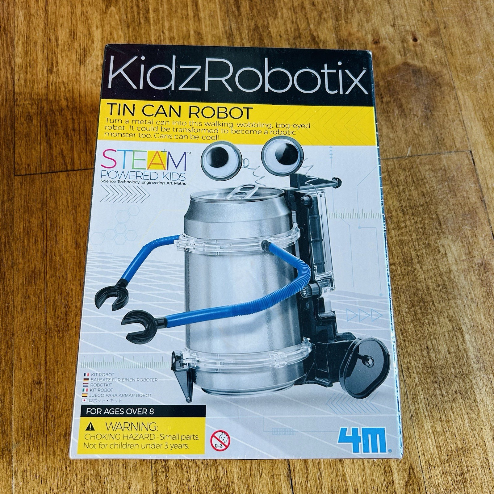 STEM Toy Robot Model Build Kit DIY Education Tin Can Kidz Robotix NEW Sealed
