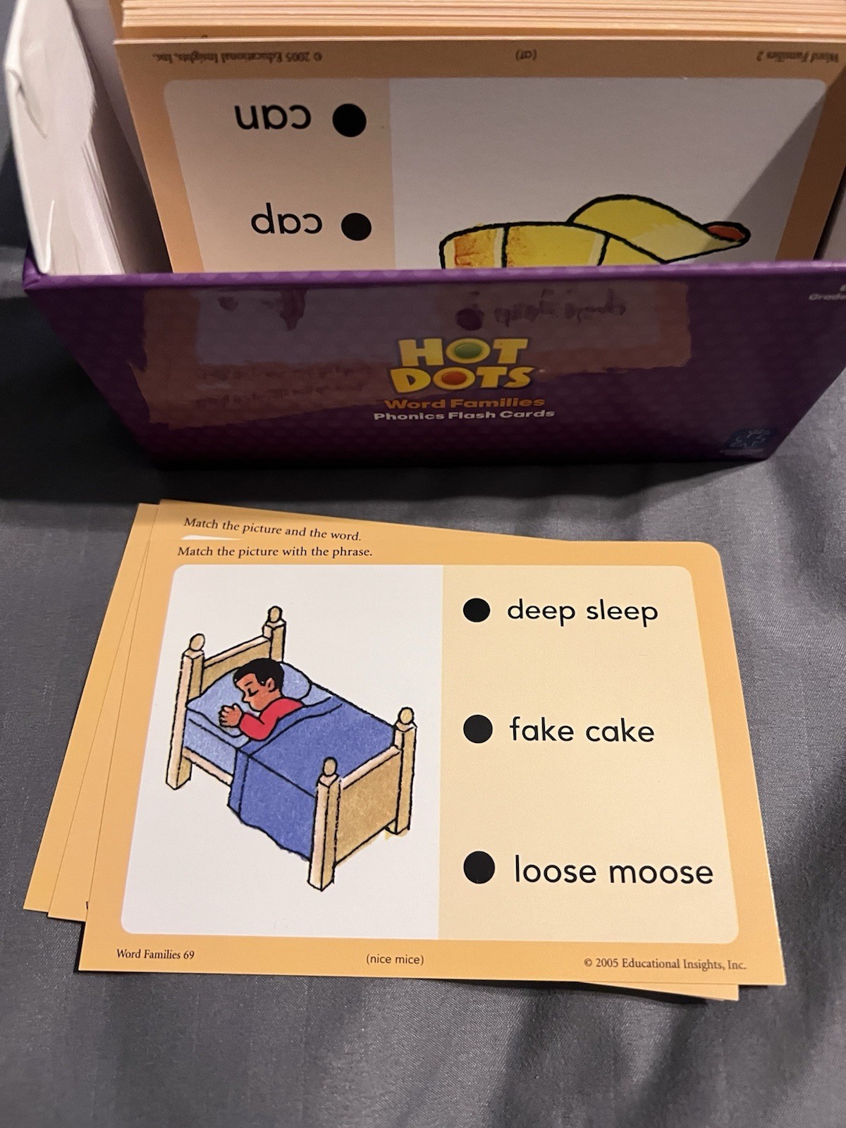 Hot Dots Word Families Phonics Flash Cards 72 Activities Homeschool Grades K-1