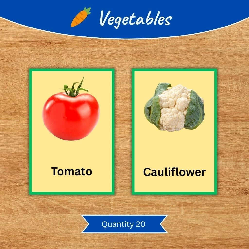 Printable Kids Flash Cards Bundle | Fruits, Vegetables, Animals, Birds, Fish